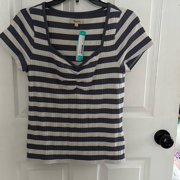 Madewell Ursula Stripe Ribbed Tee - Picture 2 of 4